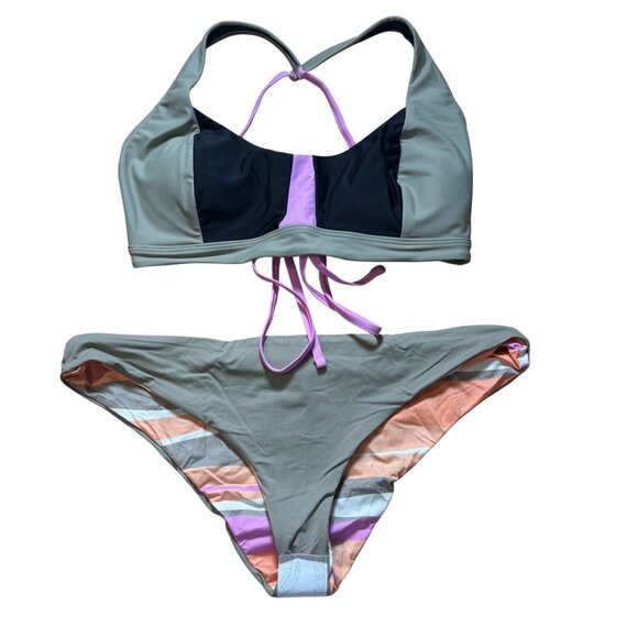 prAna Bikini Swimsuit Tulum Top & Gemma Reversible Bottom Size L NWT P3 - Picture 1 of 8